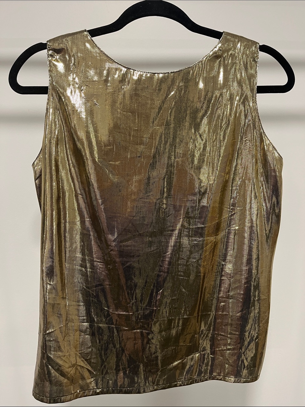 Metallic Gold Sleeveless Shine Blouse - Picture 2 of 10